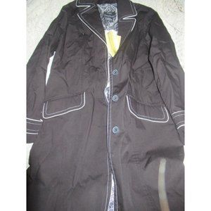 nwt Dennis Basso black trench coat ladies S
